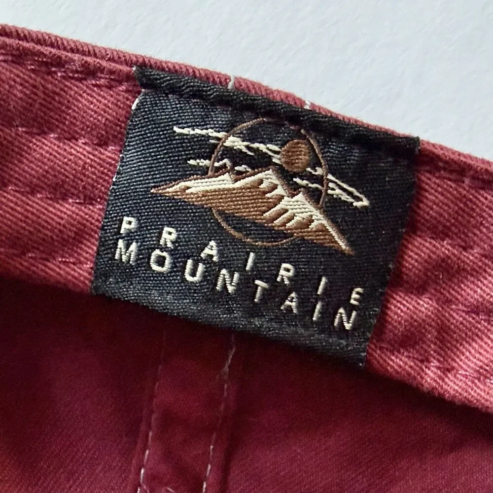 Prescott Arizona Est. 1864 Cotton Maroon Red Adjustable Buckle Backstrap Hat Cap